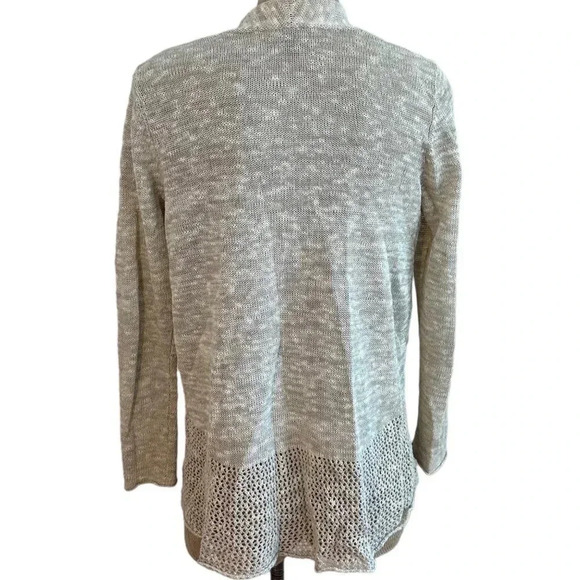 Eileen Fisher Linen Blend Tan Open Cardigan PS - Picture 3 of 4